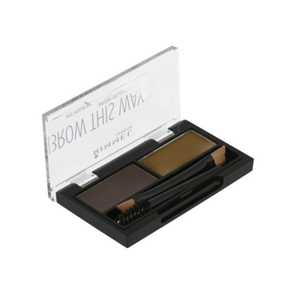 Rimmel London Brow This Way Eyebrow Powder Kit, Dark Brown