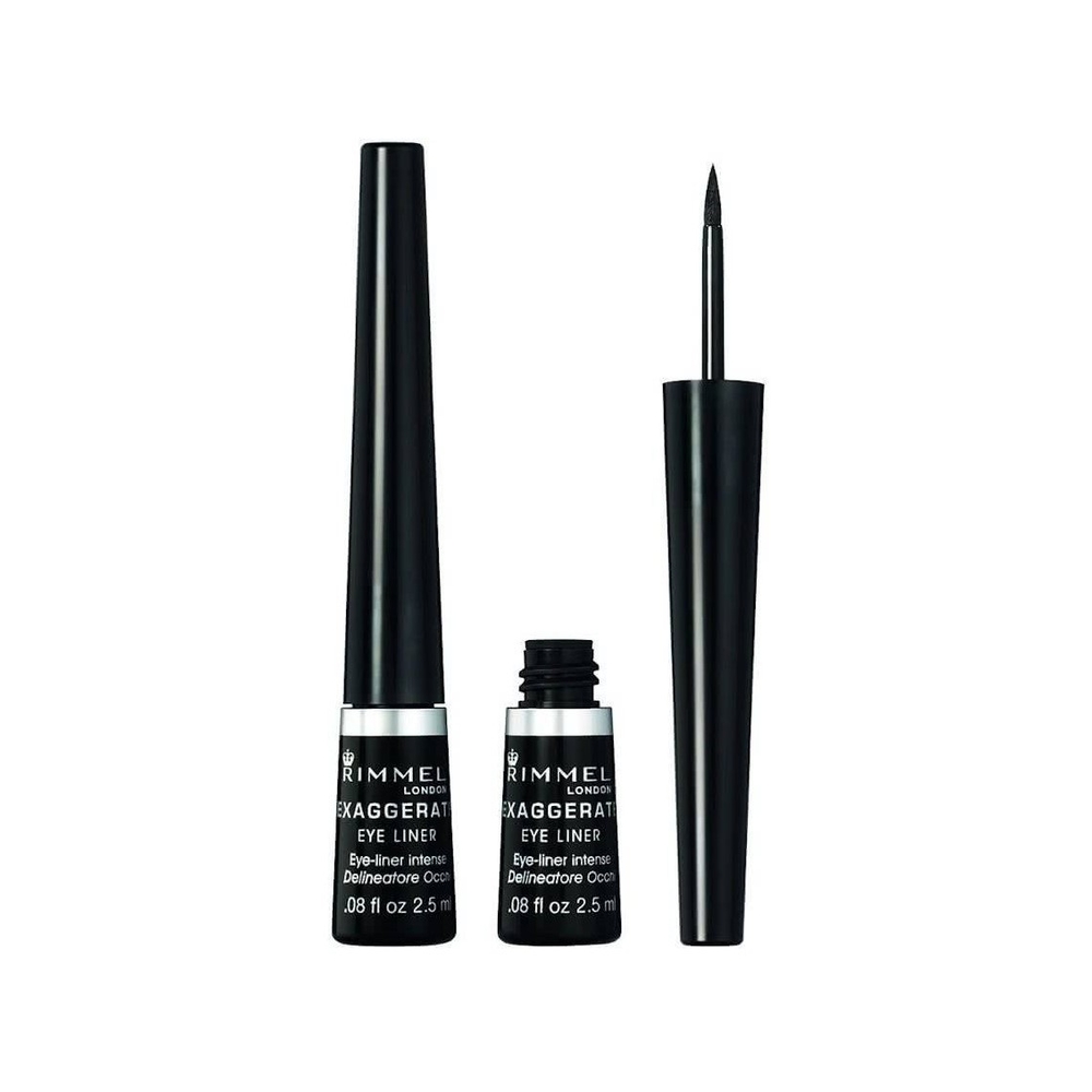 Rimmel London Exaggerate Liquid Eyeliner, 001 Black